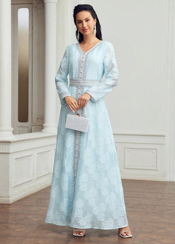 Блакитна вечірня, святковий сукня SHEIN однотонна