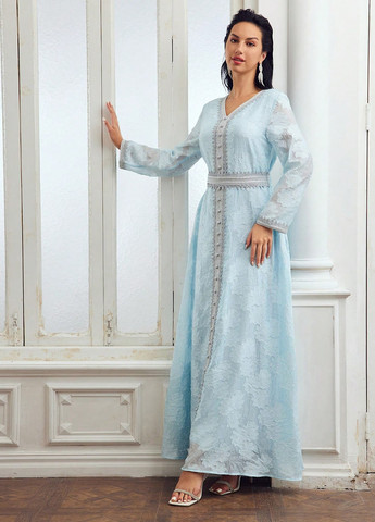 Блакитна вечірня, святковий сукня SHEIN однотонна