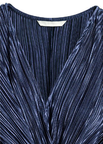 Темно-синее кэжуал платье H&M фактурное