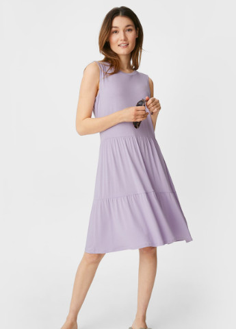 Светло-фиолетовое кэжуал платье C&A однотонное