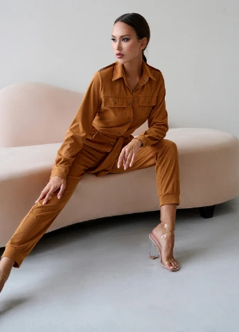 Комбінезон Bona Fide Safari Jumpsuit комбінезон-брюки однотонний коричневий спортивний поліестер