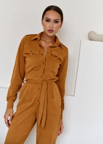 Комбінезон Bona Fide Safari Jumpsuit комбінезон-брюки однотонний коричневий спортивний поліестер