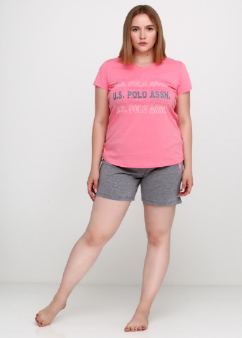 Розовый демисезонный комплект (футболка, шорты) U.S. Polo Assn.