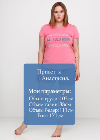 Розовый демисезонный комплект (футболка, шорты) U.S. Polo Assn.