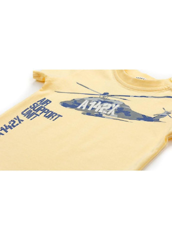Желтый летний набор детской одежды с вертолетом (10962-80b-yellow) Breeze