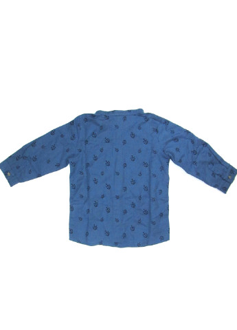 Сорочка H&M з довгим рукавом малюнок синя кежуал