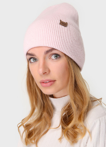 Теплая зимняя женская кашемировая шапка с отворотом без подкладки 500023 DeMari (244712792)