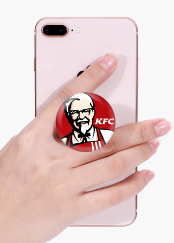 Попсокет (Popsockets) держатель для смартфона Фастфуд KFC (8754-1376) Черный MobiPrint (216748339)