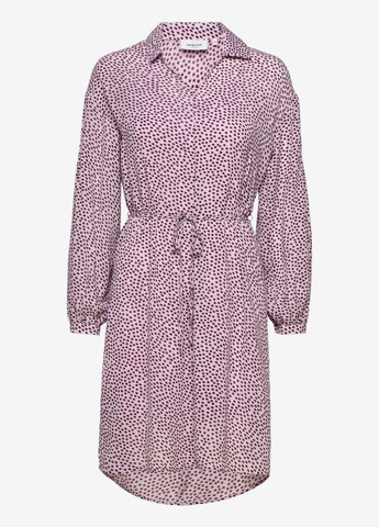 Розовое кэжуал платье рубашка Moss Copenhagen в горошек