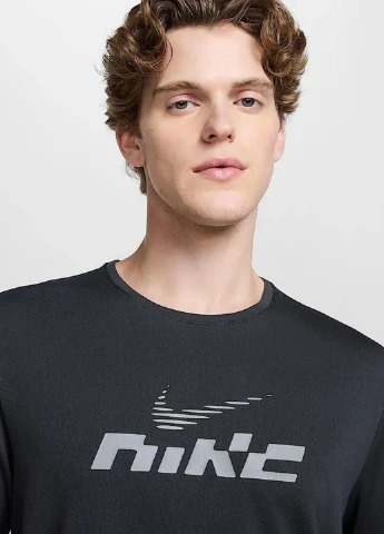 Графітова футболка ib4127-070 Nike Miler Flash Dri-FIT UV Short-Sleeve
