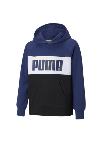 Синя демісезонна дитяча толстовка alpha youth hoodie Puma