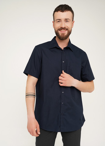 Темно-синяя кэжуал рубашка однотонная C&A