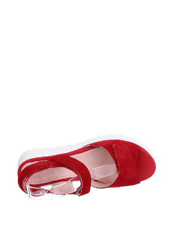 Красные босоножки Maria Tucci на липучке с белой подошвой