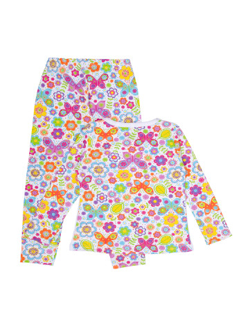 Комбинированная всесезон пижама (лонгслив, брюки) лонгслив + брюки Фламинго