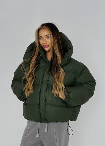 Темно-зеленая зимняя куртка куртка-трансформер No Brand