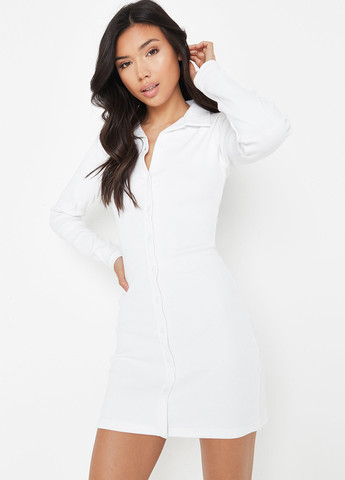 Белое кэжуал платье рубашка Missguided однотонное