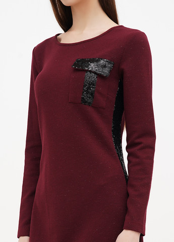 Бордова вечірня сукня силуетна Sassofono однотонна