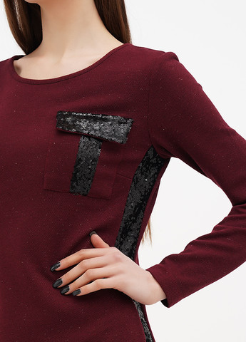 Бордова вечірня сукня силуетна Sassofono однотонна