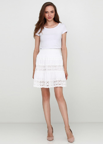 Белая кэжуал фактурная юбка Imperial клешированная