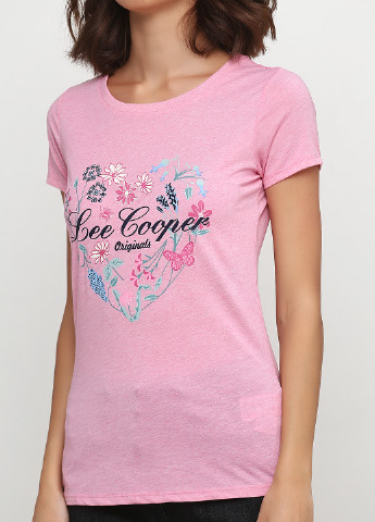 Розовая летняя футболка Lee Cooper