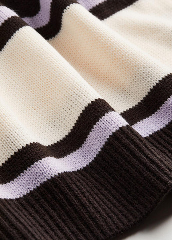 Черно-белое кэжуал платье оверсайз, платье-свитер H&M в полоску