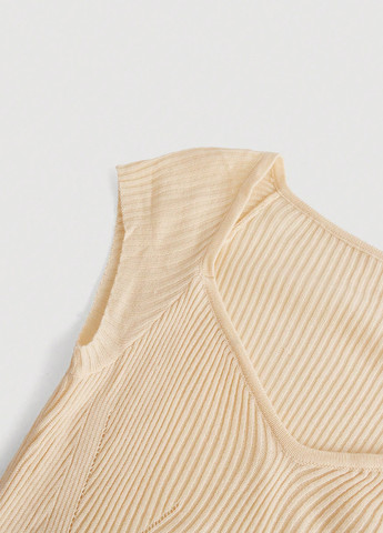 Кремовое кэжуал платье годе SHEIN однотонное