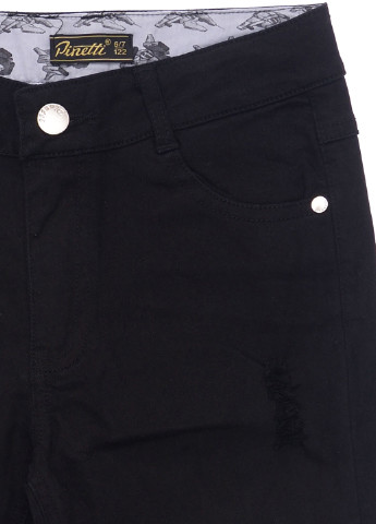 Черные джинсовые демисезонные брюки прямые Pinetti