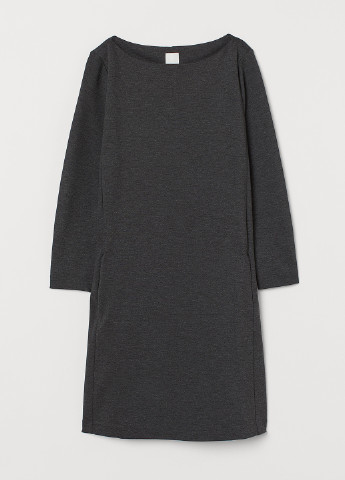 Темно-серое кэжуал платье а-силуэт H&M меланжевое