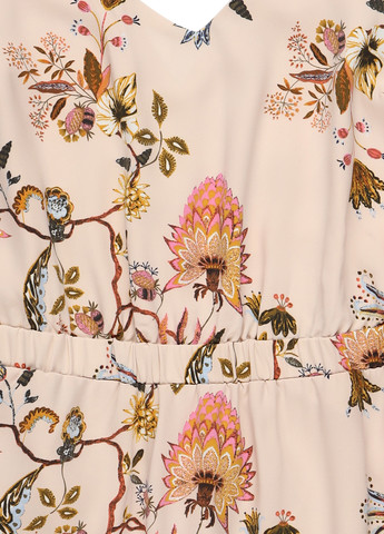 Бежева кежуал сукня кльош Vila з квітковим принтом