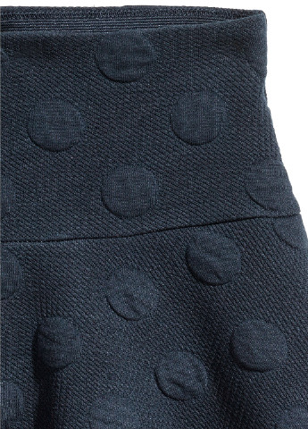 Темно-синяя кэжуал в горошек юбка H&M клешированная