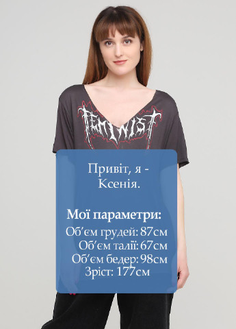 Темно-серая летняя футболка H&M