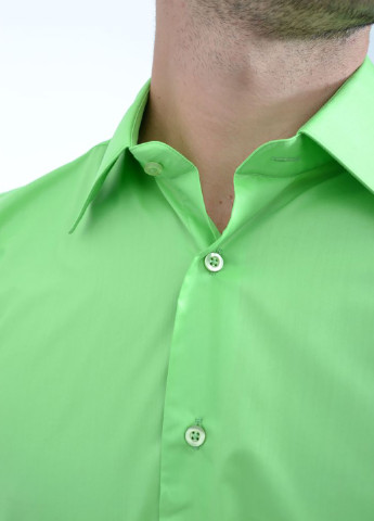 Салатовая кэжуал рубашка однотонная Pier Pasonili с коротким рукавом