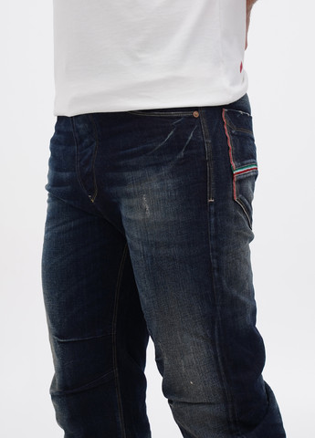 Темно-синие демисезонные зауженные джинсы Armani Jeans