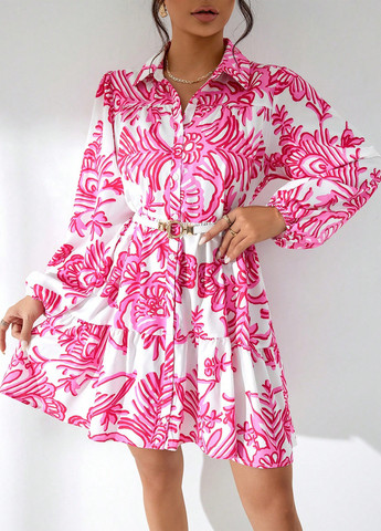 Комбінована кежуал сукня сукня-сорочка SHEIN з квітковим принтом