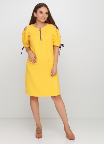 Жовтий кежуал сукня Sassofono однотонна