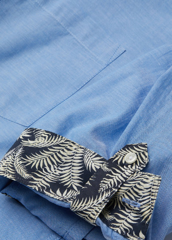 Голубой кэжуал рубашка меланж H&M