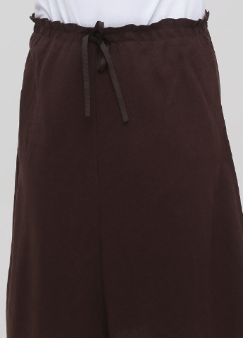 Коричневая кэжуал однотонная юбка H&M а-силуэта (трапеция)