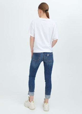 Синие демисезонные зауженные, укороченные джинсы Liu-Jo