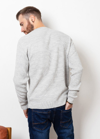 Серый демисезонный свитер мужской джемпер ISSA PLUS GN4-64
