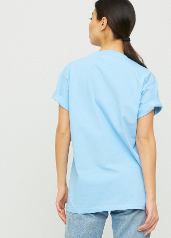 Голубая демисезон футболка oversize / air print / YAPPI