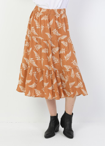 Оранжевая кэжуал с рисунком юбка Colin's клешированная