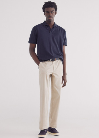 Темно-синяя футболка-поло для мужчин Springfield однотонная