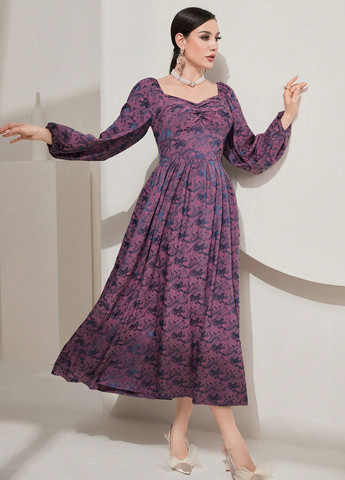 Комбінована кежуал сукня SHEIN з абстрактним візерунком