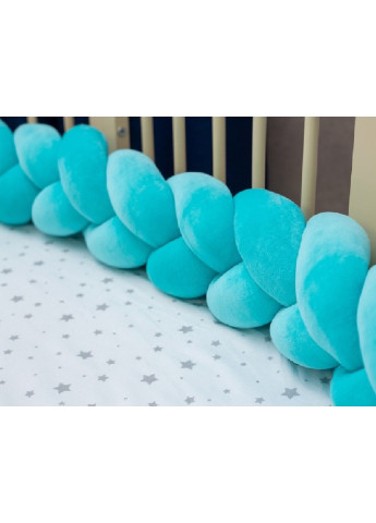 Бортик косичка защита ручной работы в детскую кроватку велюровый с завязками 180х20 см на половину кроватки (85300-Нов) Francesco Marconi (251960141)