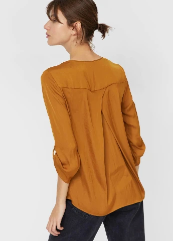 Охра блуза Stradivarius