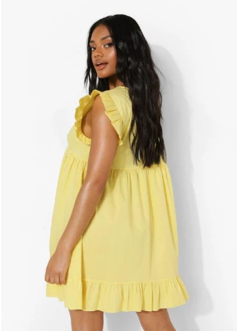 Желтое кэжуал платье Boohoo однотонное