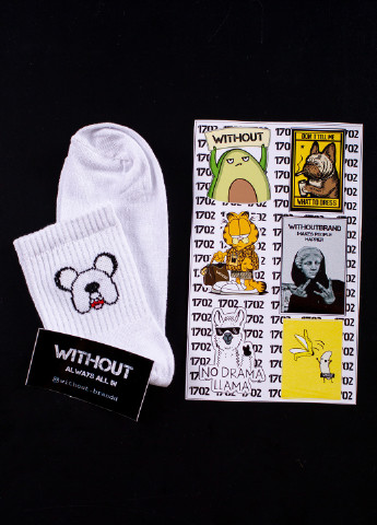 Шкарпетки Білі Adventure Time Without малюнки білі повсякденні