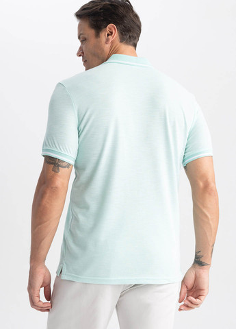Мятная футболка-поло для мужчин DeFacto однотонная
