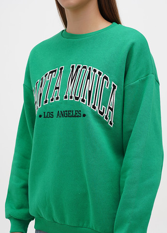 Зеленый свитшот Boohoo однотонный вышивка (302448622)