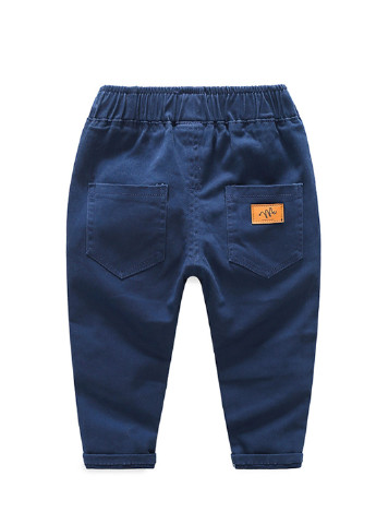 Синие классические демисезонные брюки No Brand
